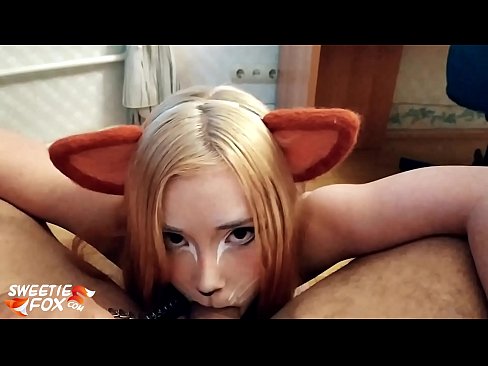 ❤️ Kitsune gbe dick ati pẹlu ni ẹnu rẹ ❤️ Ibalopo